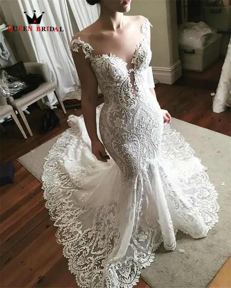 Vestido De Novia Sexy Sirena Cola De Pez Tul Con Apliques De Encaje 2020 Nuevo Diseno Vintage Formal Vestidos De Novia Hechos A Medida Sh05 Aliexpress