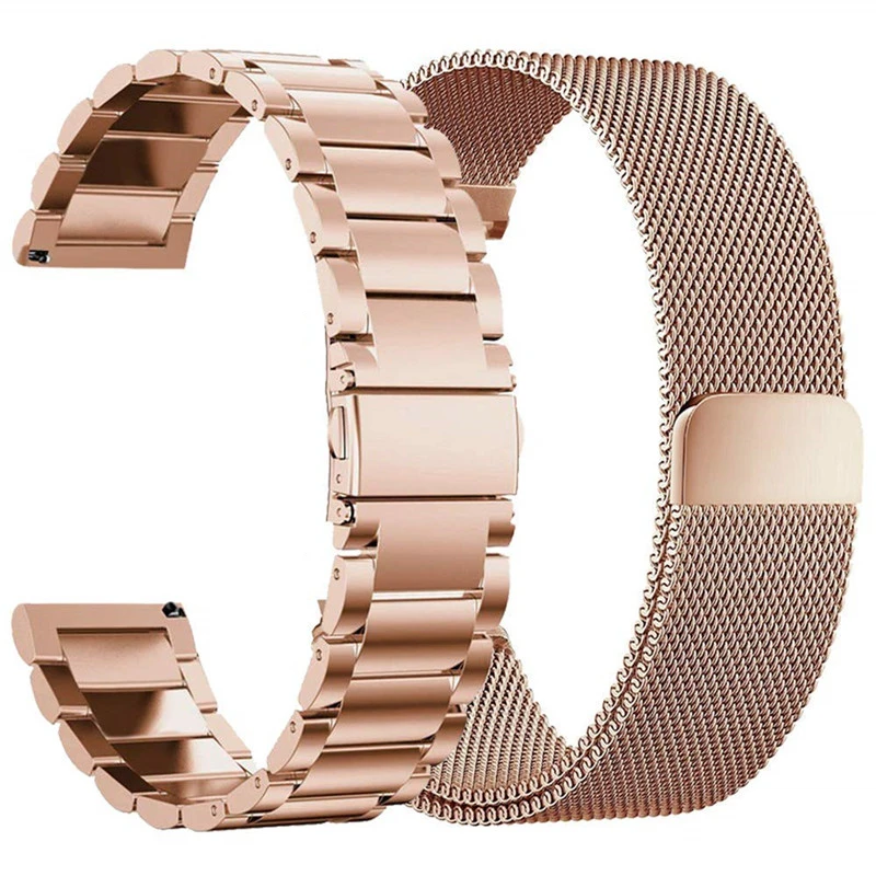 Набор наручных часов для samsung galaxy watch active 2, 40 мм, 44 мм, 20 мм, металлический браслет из нержавеющей стали, ремешок на запястье для amazfit bip