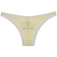 Men's Jacquard Bordered Briefs Rhombic Lace Mini Briefs Pouch Soft Bikini Mens Sissy Underwear 2