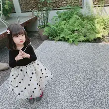 Осеннее милое зимнее платье большого размера с пятиконечной звездой для девочек платья принцессы в стиле пэчворк для маленьких девочек 1-6Y