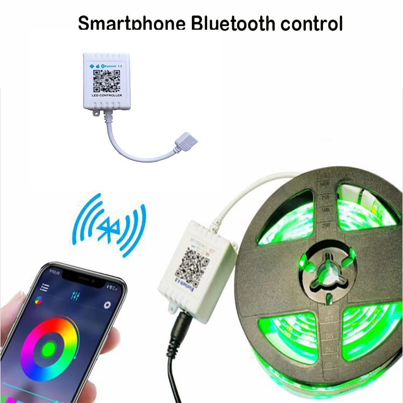 DC 12V 24V RGB Led контроллер приложение Bluetooth контроллер с аддитивной цветовой моделью для Светодиодные полосы света 5050 4-контактный мини-контроллер светодиодов RGB 5 V-24 V