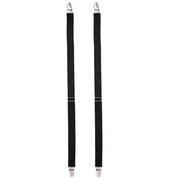 

Men Shirt Stays Garters Elastic Polyester Adjustable Shirt Holder Crease-Resistance Belt Stirrup Style Suspender With Metal Clip