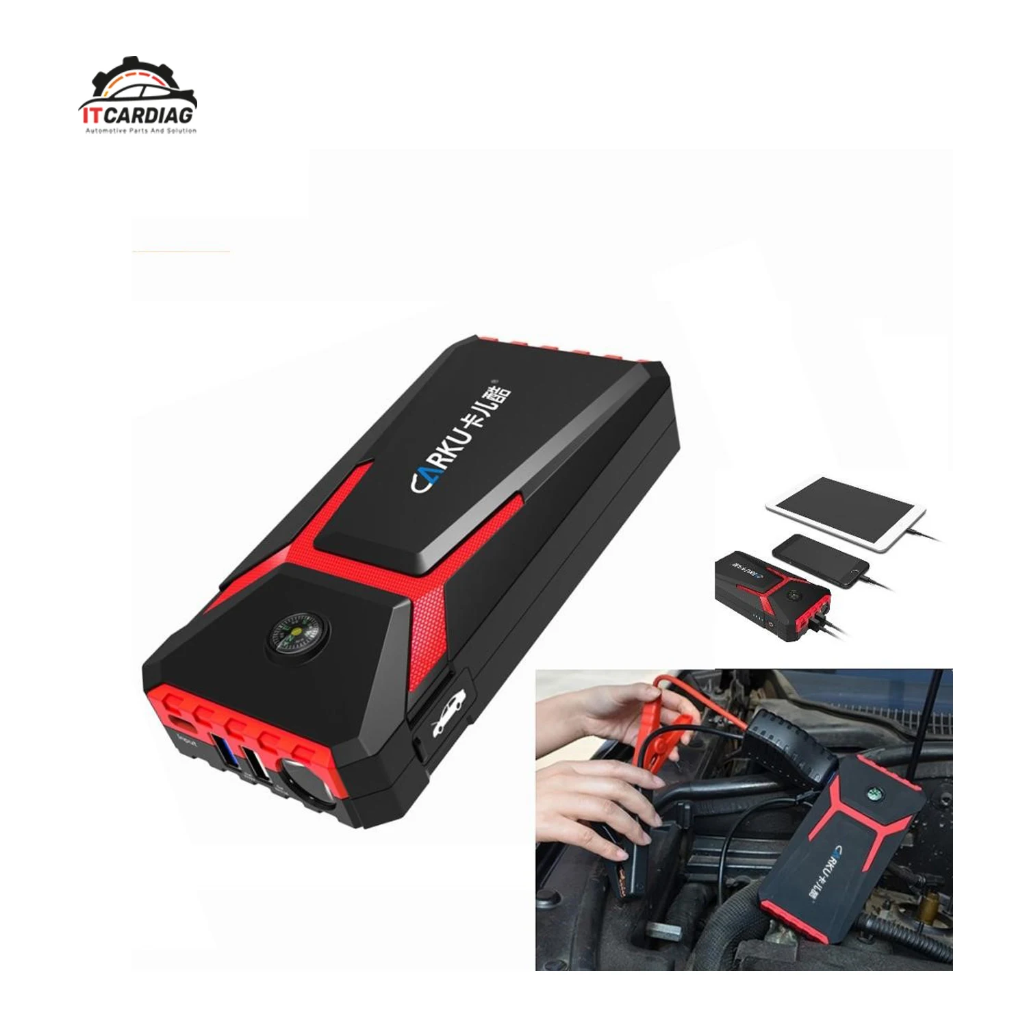 US $116.66 CARKU Car Jump Starter 12V 10000mAh Dual USB Booster Q30 Fast Multifunctional LED Light Charger Emergency Power BankXIA