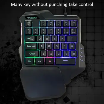 

Wired Gaming Keypad With LED Backlight 35 Keys One-handed Membrane Mechanical Left Hand Keyboard Computer Peripherals