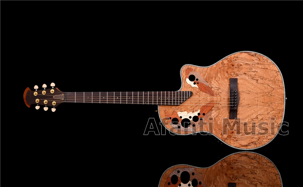 Afanti музыка 41 дюймов Roundback акустическая гитара с Spalted Maple top(ANT-169X