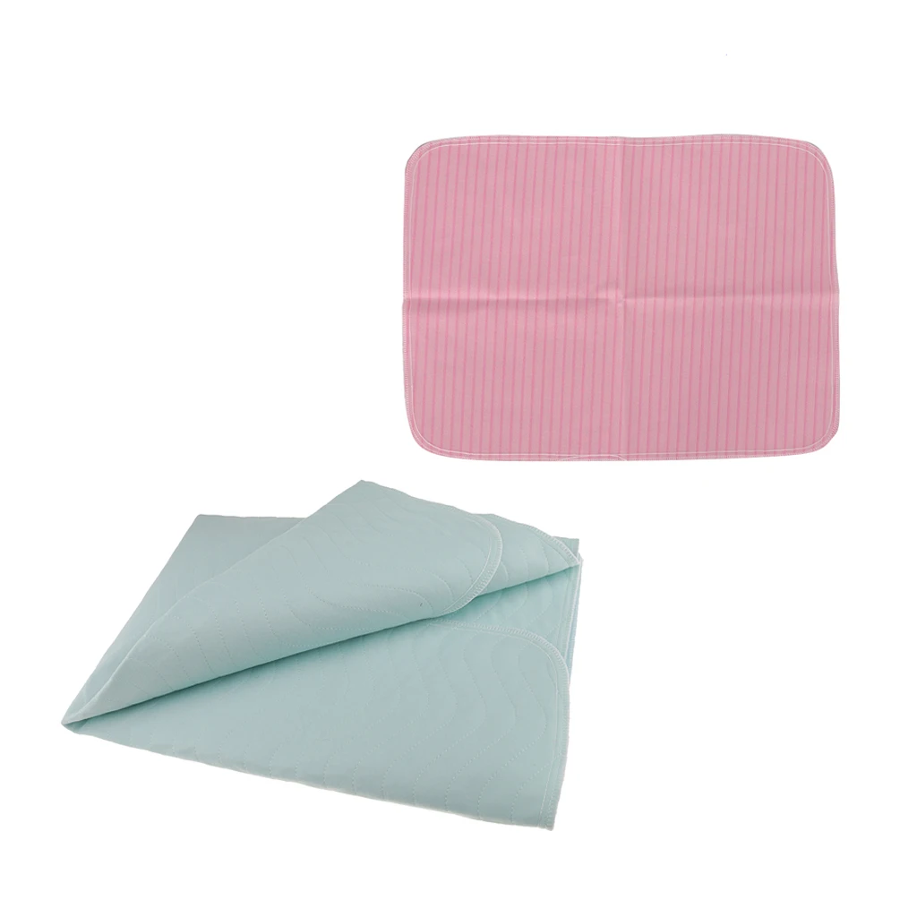 2pcs Waterproof Incontinence Bed Pads Reusable Baby Bassinet Bedding Mattress Pads Absorbency Changing Mat Nursing Sheets
