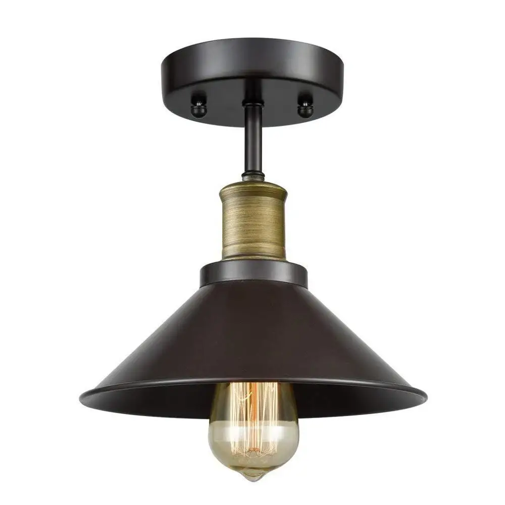 American retro industrial style creative restaurant living room bar counter balcony corridor stair ceiling light