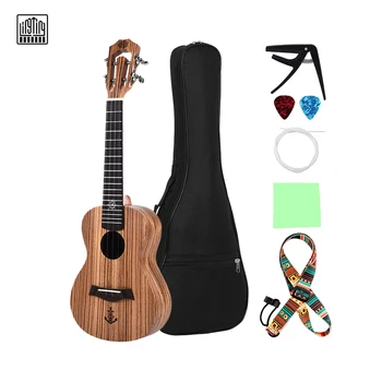

LINGTING 26 Inch Tenor Ukelele Zebrawood Topboard Back Side Boards with Gig Bag Uke Strap Strings Cleaning Cloth Capo Picks