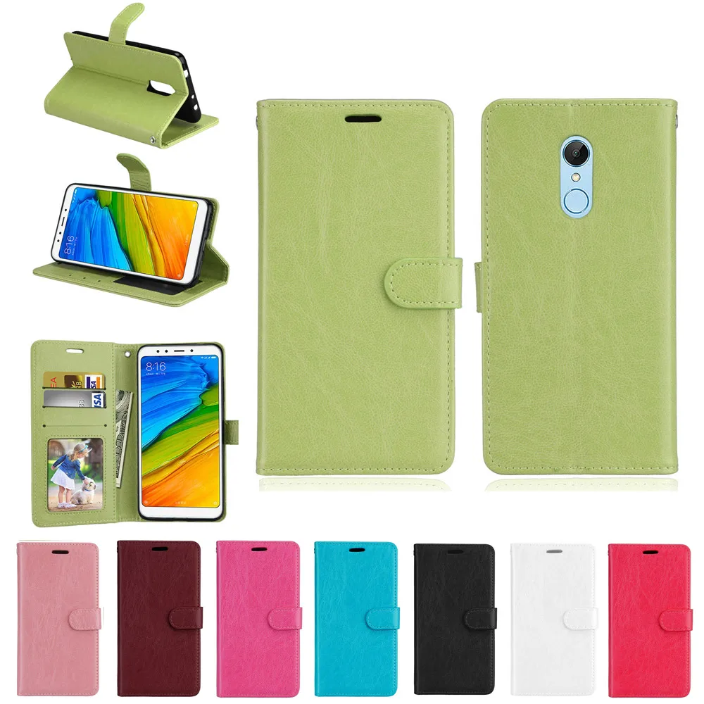 

PU Leather Book Case For Xiaomi M4 5X 6X 8 A1 MIX2 Solid Flip Stand Case For Redmi 4 4X 4A 5A Note3 4X 5A 6A 6 PRO Wallet Cover