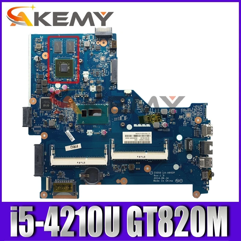 Материнская плата ZSO50 LA-A992P МБ для ноутбука HP 250 G3 15-R с процессором i5-4210U GT820M GPU 760970-501