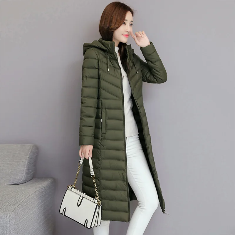

Mid-length Thick over-the-Knee down Jacket Cotton-padded Clothes Overcoat Winter New Style WOMEN'S Dress Korean-style Slim Fit L