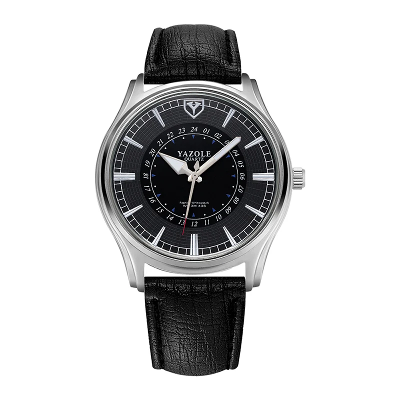 Роскошные деловые мужские часы от бренда yazole, уникальный дизайн, 24 часа, мужские часы с кожаным ремешком, водонепроницаемые мужские часы erkek saat - Цвет: 4