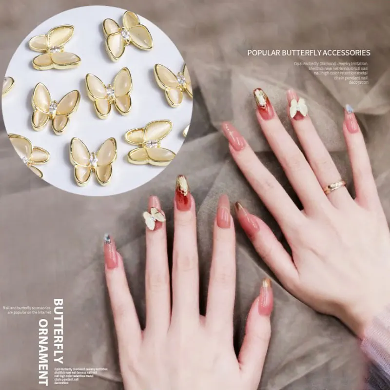 

Charm Flash Nail Art Zircon Rhinestone Nail Opal Butterfly Ornament Gems Nails Alloy Zircon Bow Diamond Nails Art Decorations