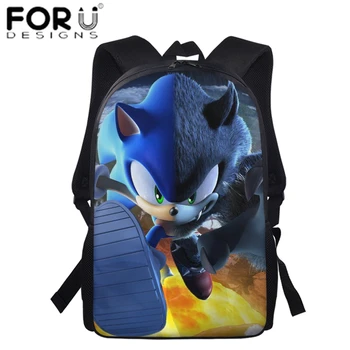 

FORUDESIGNS Black School Bags for Girls Boys Anime Cartoon Sonic Print Children Backpack Teenager Kids Book Bags Schoolbag 2020