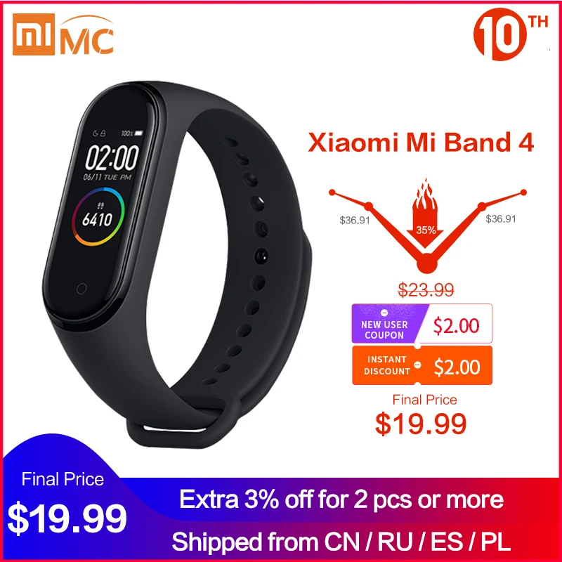  Xiaomi mi Band 4 Smart mi band 3 цвета AMOLED экран Браслет фитнес-трекер для измерения сердечного ритма Bluetooth 5,0 водонепроницаемый mi Band 4 