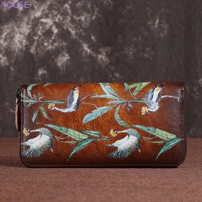 

Single Zipper Bag Women's Long Multi-functional Zipper Multi Card Bit Clutch Zipper Retro Wallet