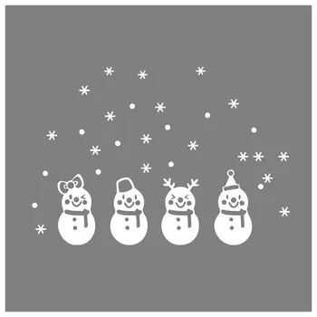

Lovely Window Decoration White Snowflake Merry Christmas Snowman Wall stickers