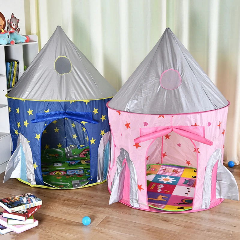 3 in 1 Rocket Tent Portable Children's Tent Toys for Kids Spaceship Playpen for Children Crawling Tunnel Kids Toys Child Games 3