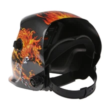 Солнечный автоматический Затмевая шлем для верховой езды маска очки UV/IR Presevation Череп Пламени D08B