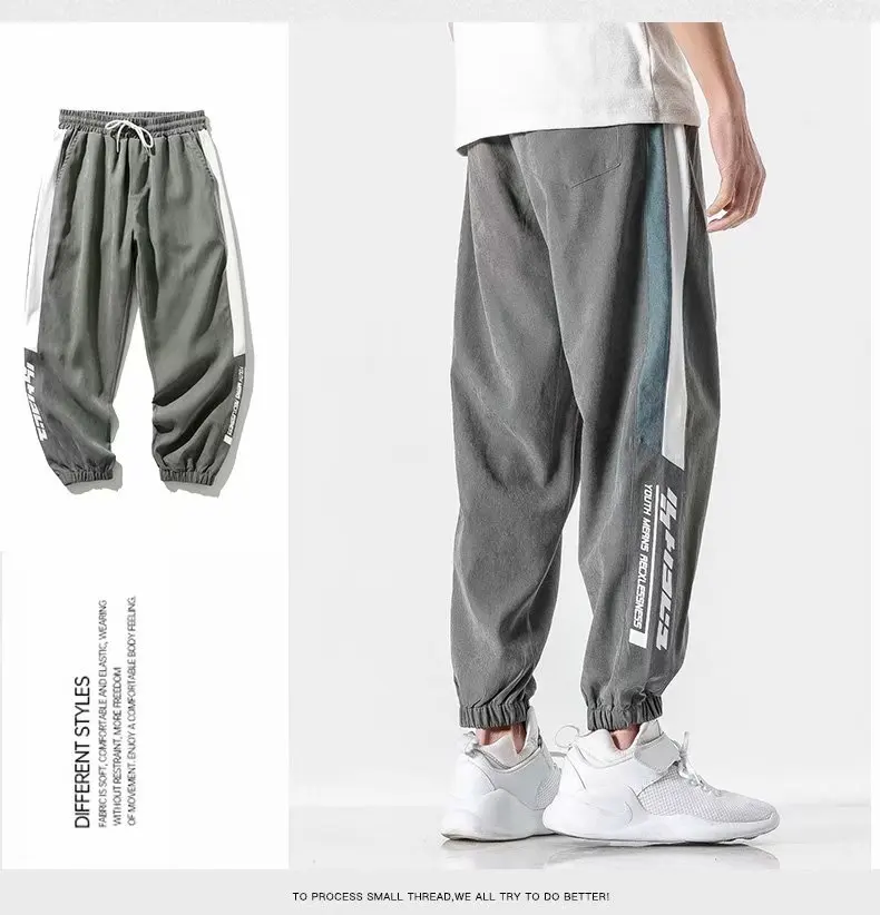 New European and American sports  trendy loose casual high-street fashion pants plus cashmere men's trousers