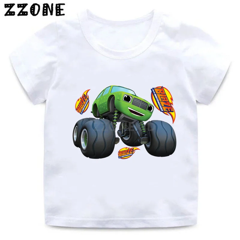 Blaze And The Monster Machines Cartoon Kids Funny T-Shirts Baby Boys Cool Summer T shirt Children Tops Girls Clothes,ooo5402