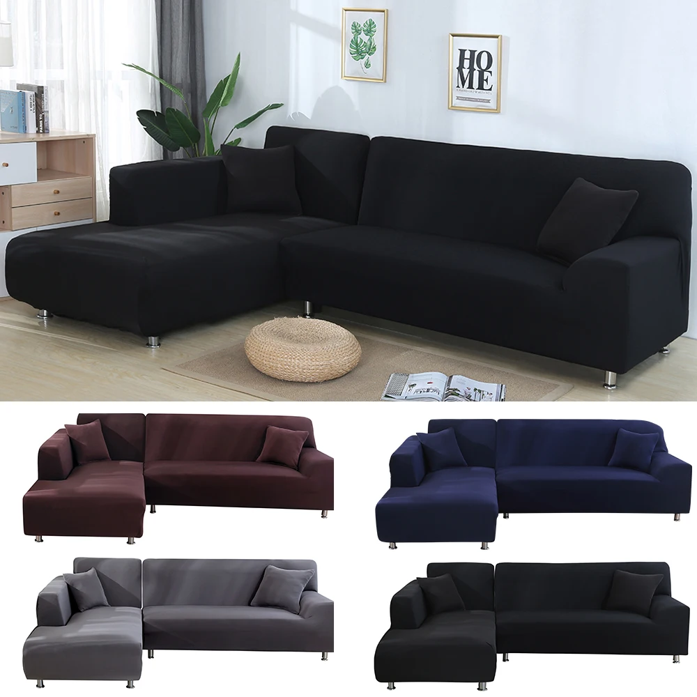 

DIDIHOU Solid Color Tight Wrap Sofa Cover Elastic Needs Order 2 Pieces Sofa Cover If L-style Sectional Corner Sofa capa de sofa