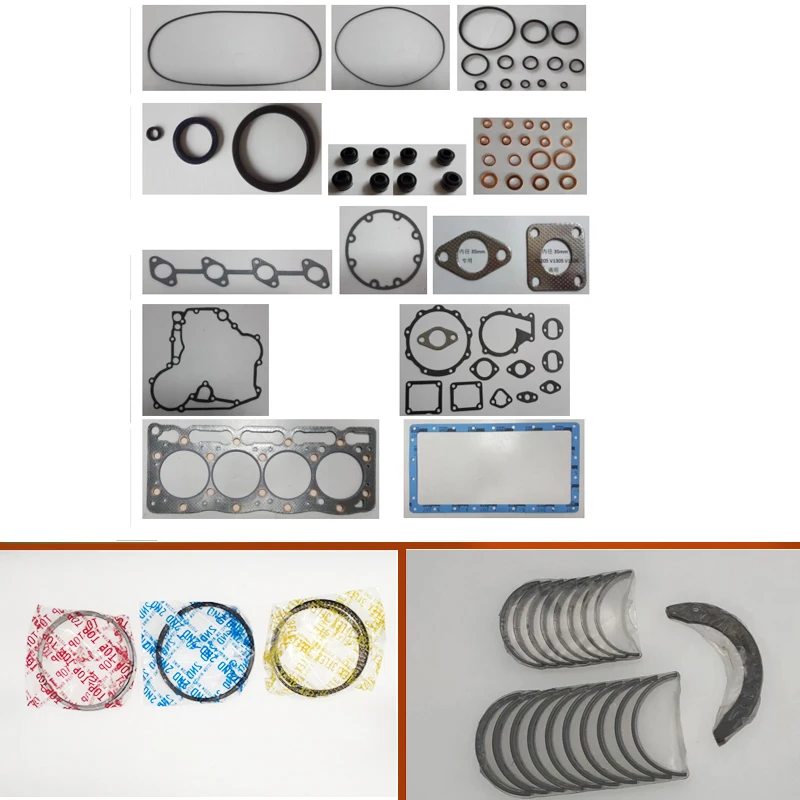 

engine complete overhaul full gasket set kit main crankshaft connecting con rod bearing piston ring for Kubota engine: V1405