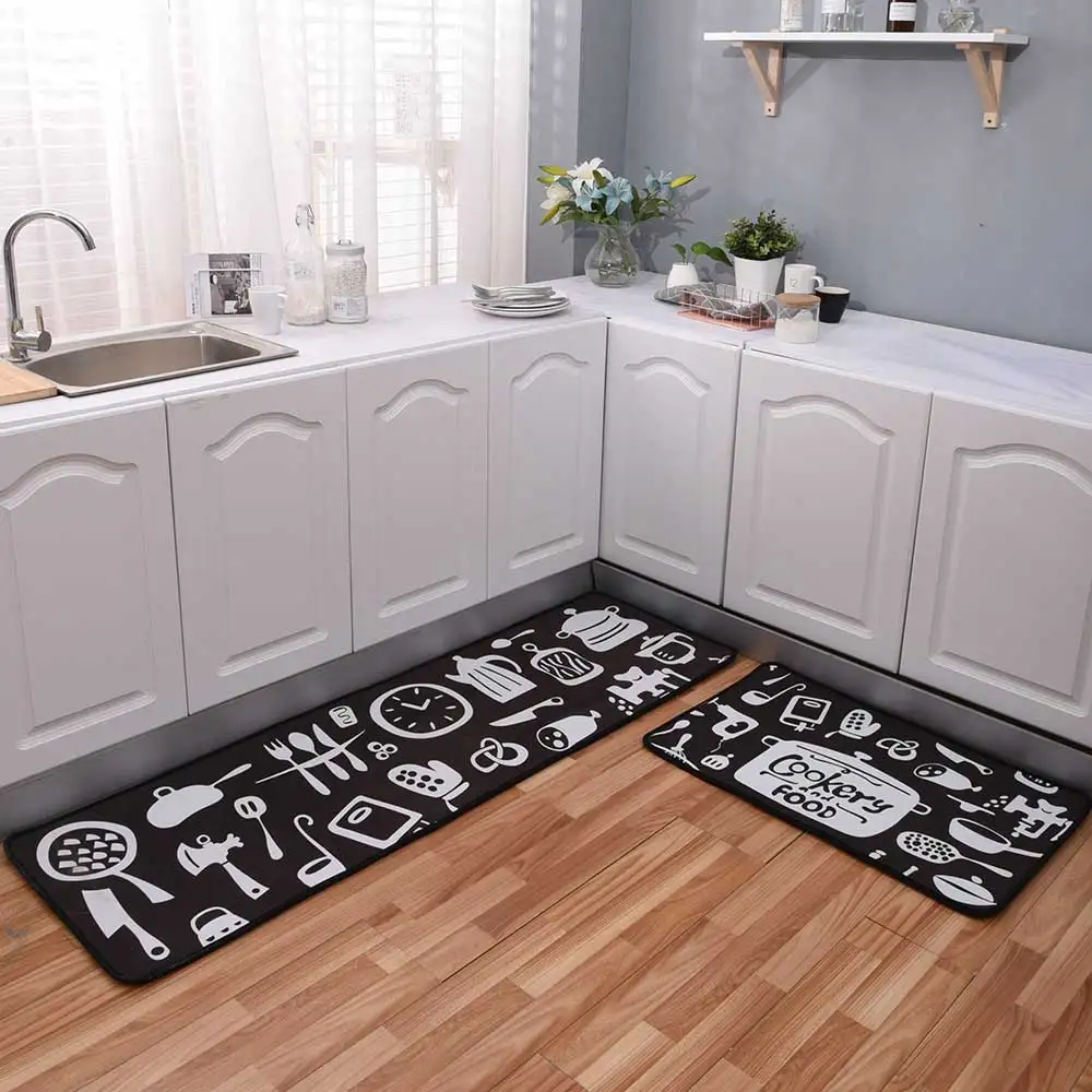 Kitchen style 3 размера Кухня коврик Удобная эргономичная коврик Водонепроницаемый женских Противоскользящих тапочек из ПВХ моющиеся декоративный коврик для кухни, ванной коврик для ванной - Цвет: Kitchen style
