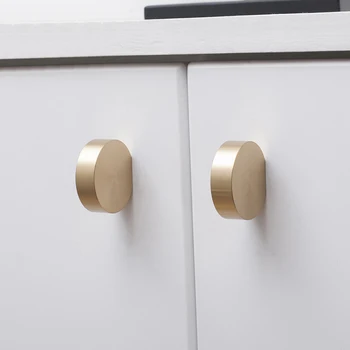 

4PCS Unique Solid Brass Cabinet Knob Handle Dresser Knobs Gold Brass Drawer Pulls Handles Modern Simple Knob Kitchen Knobs GF55