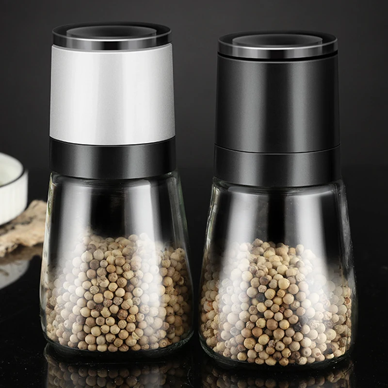 Pepper Grinder Glass Manual Salt and Pepper Mill Grinder Spice Shakers 2Pcs Set for Kitchen salt and pepper grinder pepper grinder herb spice grinder