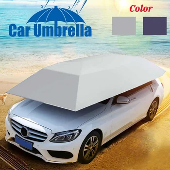 

Outdoor Car Vehicle Tent Car/Picnic Umbrella Windproof Buttons Oxford Cloth Sun Shade Umbrella Auto Car Cover 400*210cm