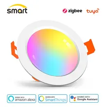 

Zigbee Smart Downlight Retrofit Recessed 4inch Alexa Echo Plus Google Home Philips SmartThings Hue Smart Ceiling Lighting 10W