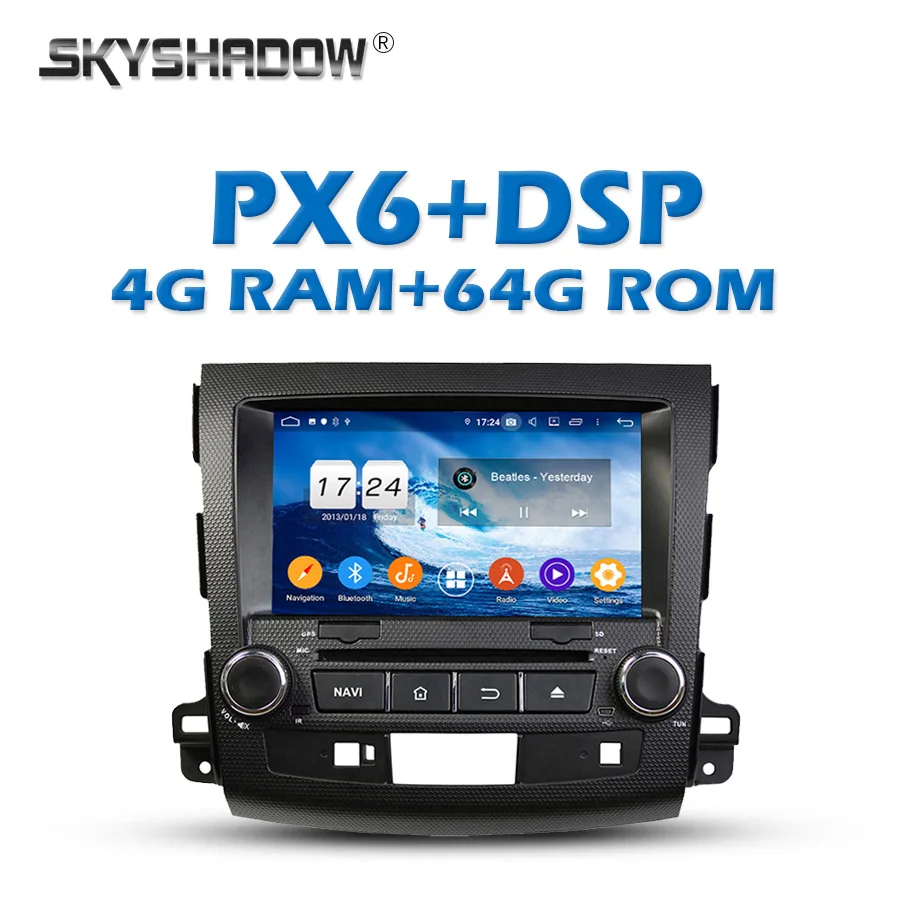 Автомобильный DVD плеер PX6 DSP Android 9. 0 4G + 10 0*61280 GPS карта RDS радио wifi Bluetooth 720 для MITSUBISHI