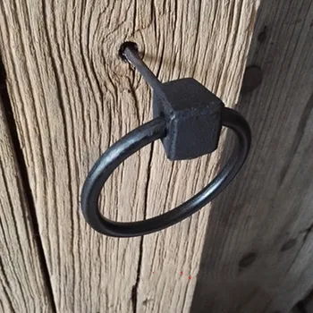 

Cast iron antique door knocker pull hand door hoop handle old elm door iron door knocker increase thickening iron ring
