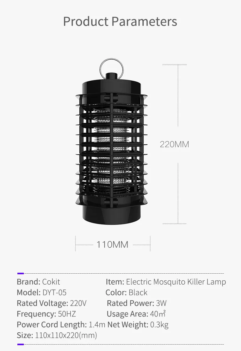 Cokit Eletric Mosquito Killer рассеиватель света лампа УФ-лампа светодиодный светильник ловушка бездымный без запаха наружный убийца насекомых