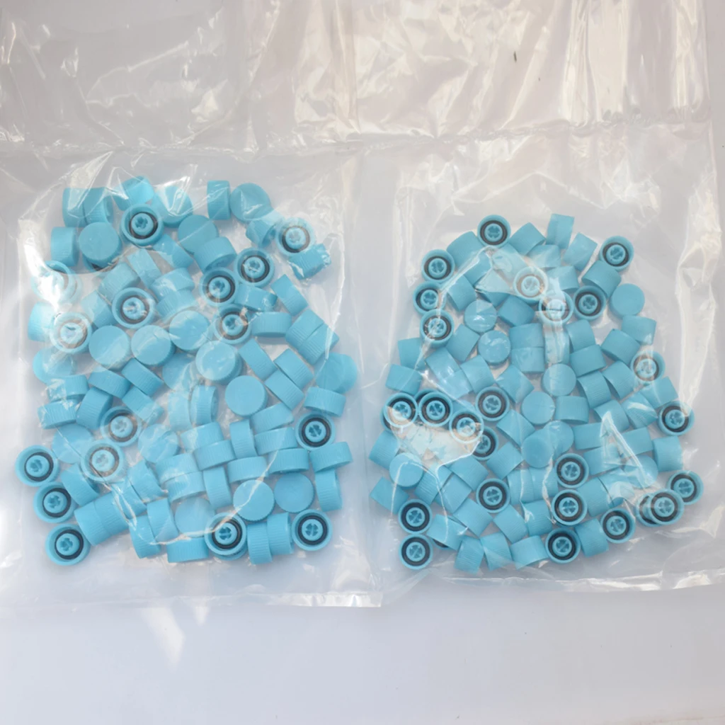 100 Pairs Car HVAC Valve Stem Cap High & Low Side for R134a Valve Core