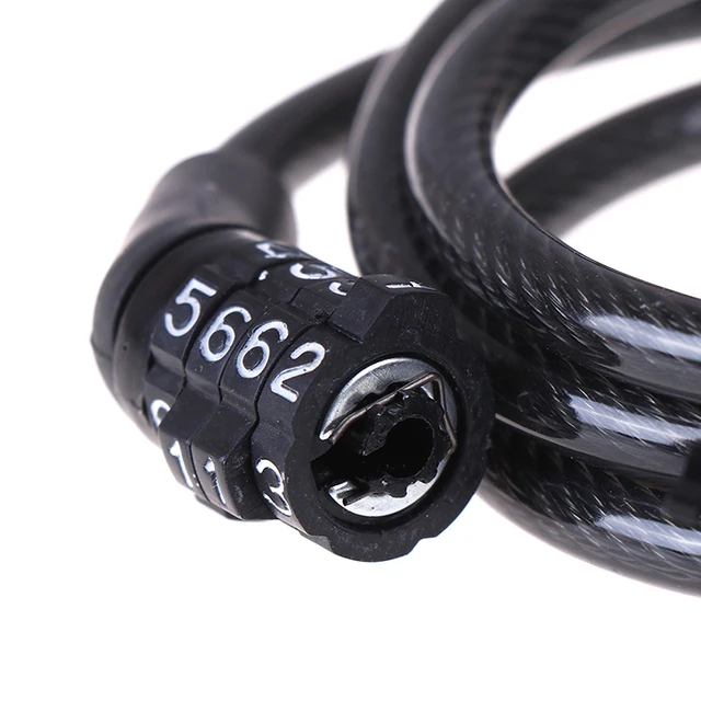 Cycling Security 4 Digit Combination Password Bike Bicycle Cable Chain Lock Tool
