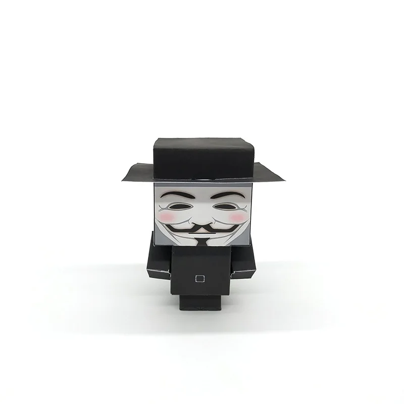 No-glue V Vendetta Складная резка Мини Милая 3D бумажная модель бумажное ремесло Фильм рисунок DIY Cubee для детей взрослых ремесленные игрушки CS-015