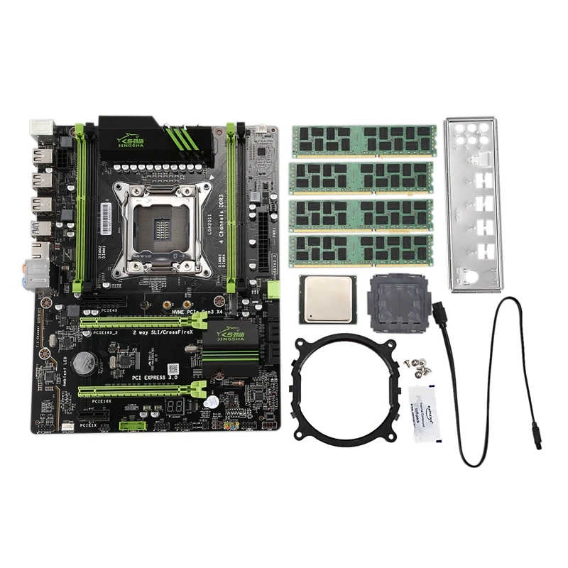 PPYY-X79 LGA2011 материнская плата комбинированный набор с E5-2689 cpu 4X8GB 32GB DDR3 ram 4-Ch 1600Mhz REG ECC PCI-E NVME M.2 SSD слот