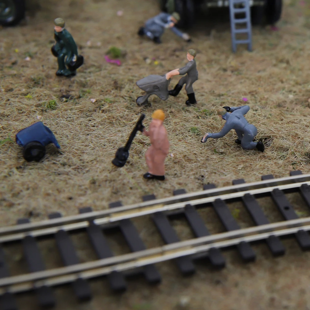 25pcs/lot HO 1:87 Scale Miniature Workers Model DIY Model Making Railway Train Architectural Figures with Ladders for Diorama 6