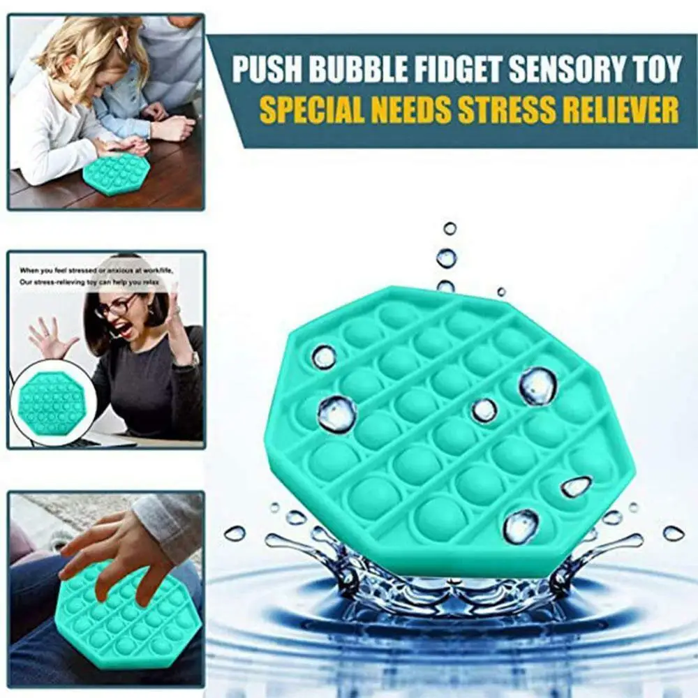 UK Push Pop Bubble Special Needs Silent Sensory Fidget Kids Toy Autism Classroom 