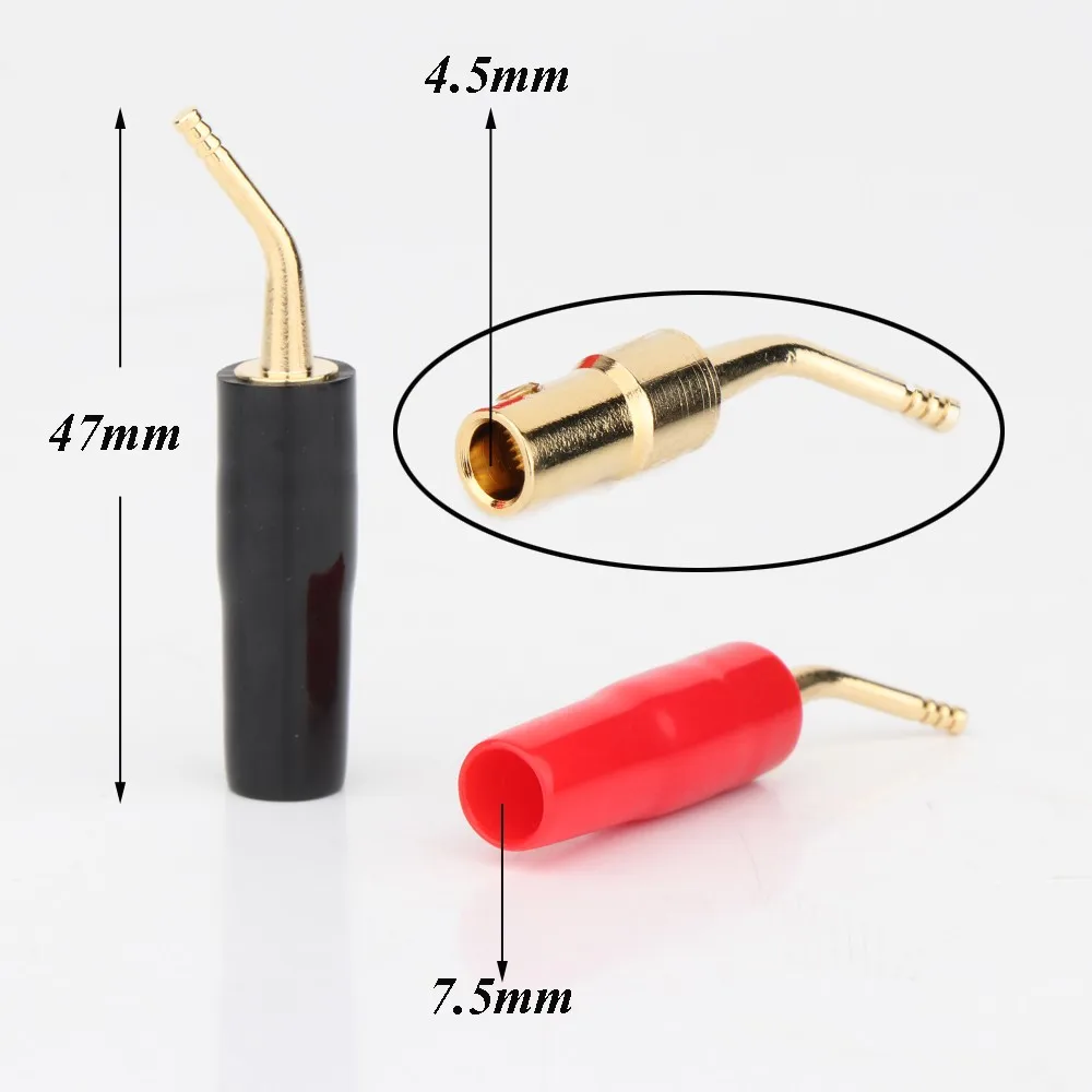 Banhado a Ouro Preffair Alto-falante Cabo Fio Pino Plug Conector Ba1458 8x Amp - Image 4
