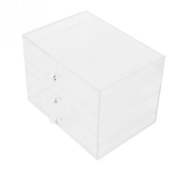 

3 Vertical Drawer Earring Holder Jewelry Storage Box Transparent Display Holder Jewellery Stand Storage Cases