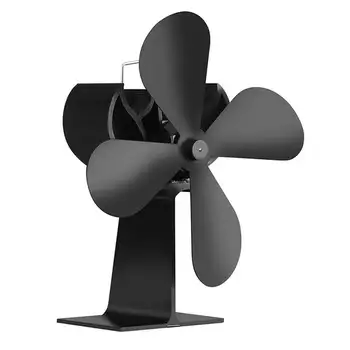 

HOT-Fan for the stove and Wood Heat feed stove Fan for wood stove and Chimneys No Noise Powered by Heat - Black