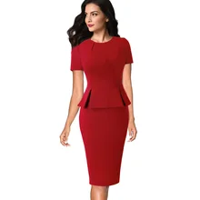 Vfemage, женское винтажное элегантное плиссированное платье с баской на шее, одежда на молнии для работы, офиса, бизнеса, Vestidos, облегающее платье-футляр 532