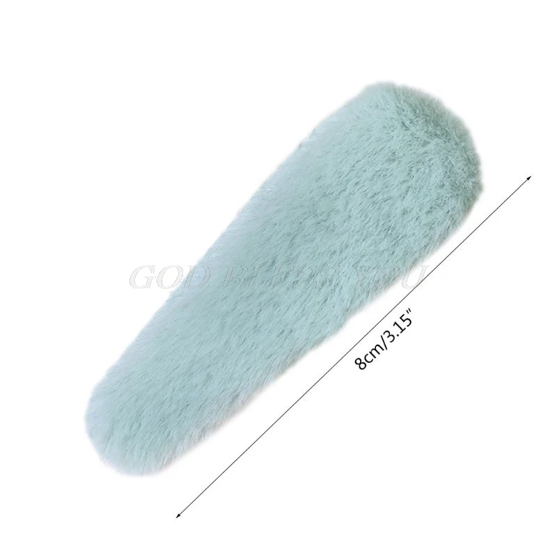 Korean Winter Fluffy Plush BB Hair Clip Women Styling Water Drop Snap Barrettes