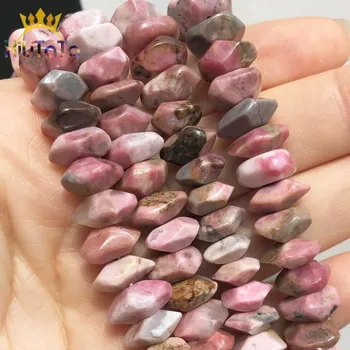 

6*11mm Natural Rhodonite Beads Irregular Special Cut Genuine Stone Loose Beads For Jewelry DIY Making Bracelet Charms 15'' 7.5''