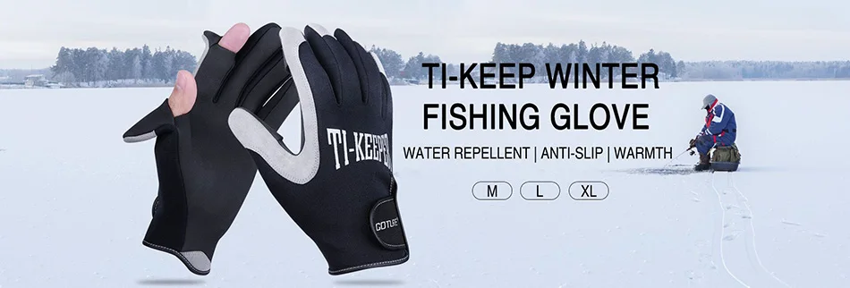 Goture обновление зимние рыболовные перчатки M L XL водонепроницаемый неопрен+ флис перчатки противоскользящие варежки для зимней подледной рыбалки