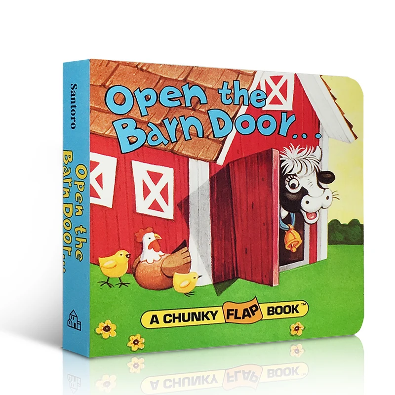 

Picture Hand Book Open The Barn Door Find a Cow Classroom Educational English Reading Cardboard Books for Children Montessori