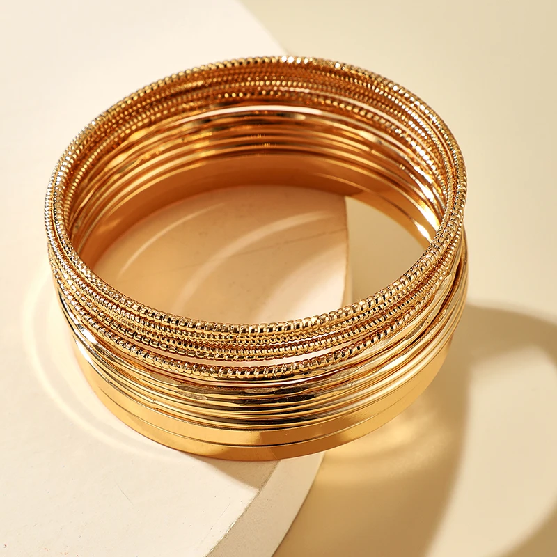 Tocona 14pcs/sets Gold Color Bracelets for Women Alloy Metal Bangle Party Jewelry Bohemian Jewelry Gift bracelet jewelry